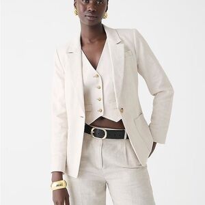 J. Crew Women's Helena Tan Linen Blazer
